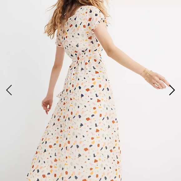 Madewell Tie-Waist Midi Dress in Terrazzo NWT - Picture 2 of 9